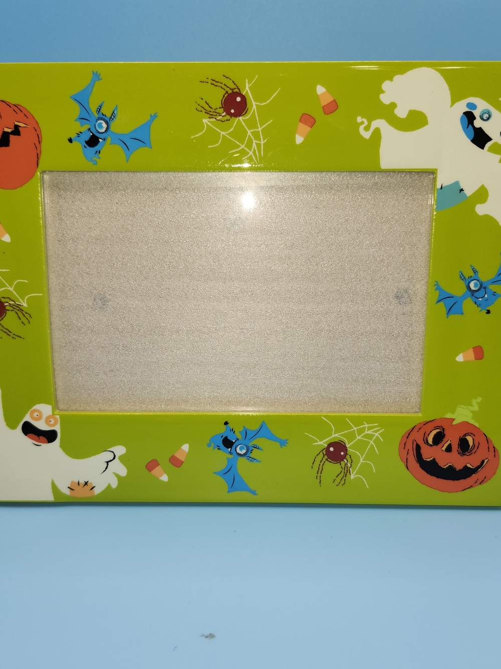 Target Halloween Picture Frame 4x6 Lime Green Spooky Ghost Pumpkin Bat Spider